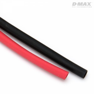 Tube rétrécissement D4mm x 1m rouge et noir B9203