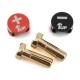 1UP Racing LowPro Bullet Plug Grips w/4mm Bullets (Black/Red) 190431